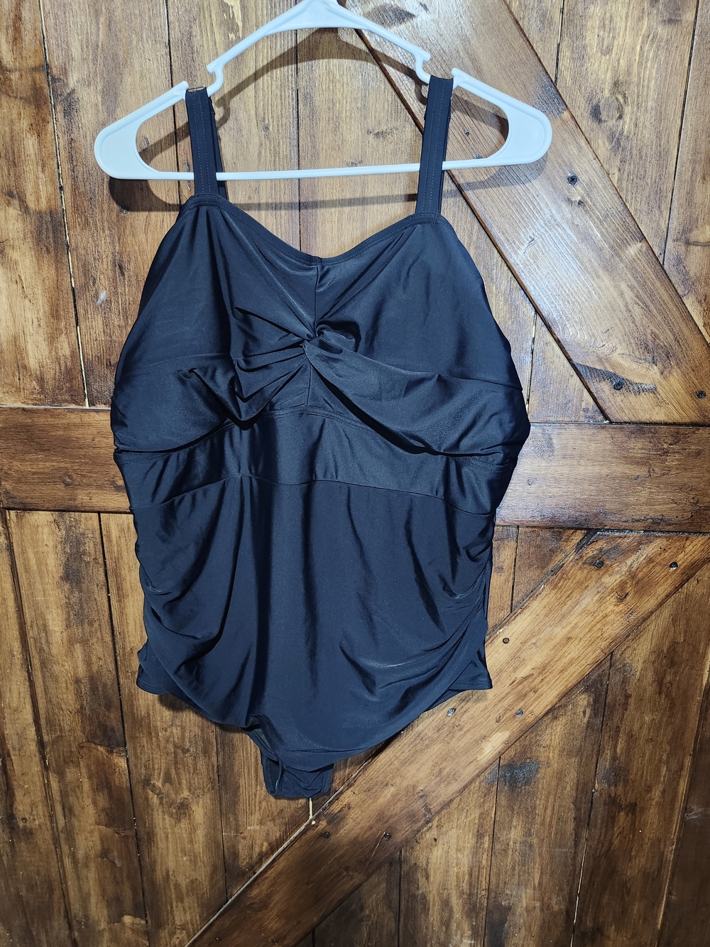 BloomChic Black Twist-Front One-Piece Swimsuit